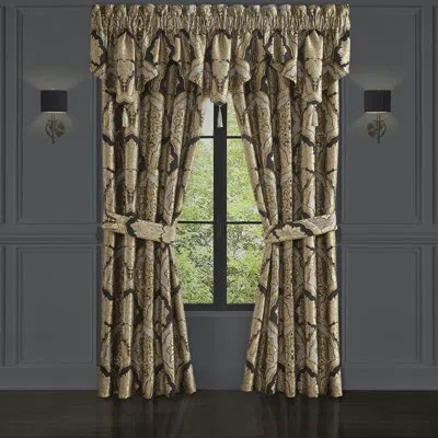 Five Queens Court Mandalay Curtain Panel Pair In Black