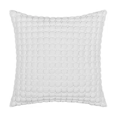 Five Queens Court Marshmallow Puff Euro Quilted Sham Teal In White