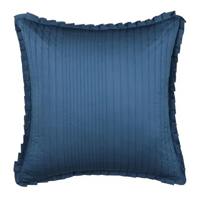 Five Queens Court Meadow Euro Quilted Sham In Dark Blue