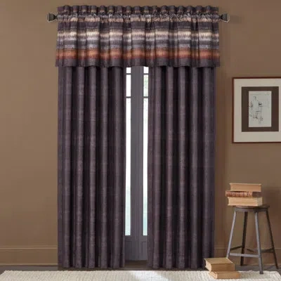 Five Queens Court Medina Curtain Panel Pair In Chocolate