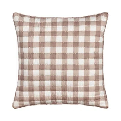 Five Queens Court Melrose 18" Square Quilted Decorative Throw Pillow Blush