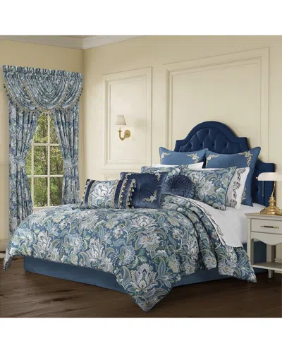 Five Queens Court Michaela Square Decorative Throw Pillow In Blue