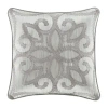 Five Queens Court Nouveau Square Throw Pillow In Gray