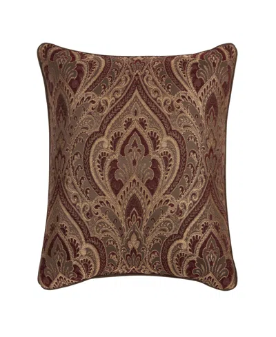 Five Queens Court Odette Square Decorative Pillow, 20" X 20" In Red