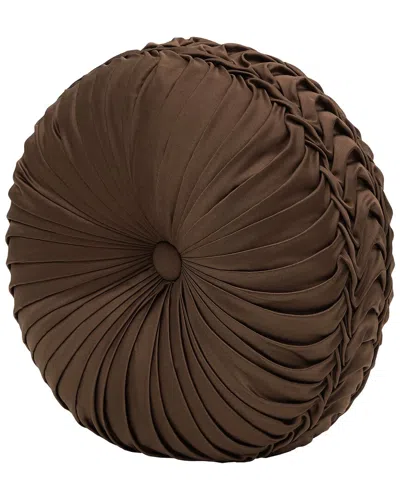 Five Queens Court Odette Tufted Round Decorative Throw Pillow In Brown