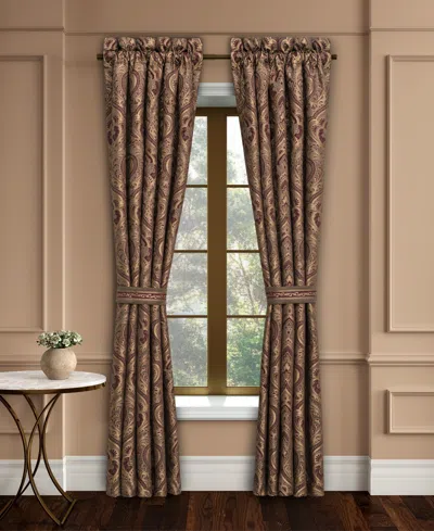 Five Queens Court Odette Window Panel Pair, 50" X 95" In Red