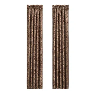 Five Queens Court Odette Window Panel Pair In Crimson