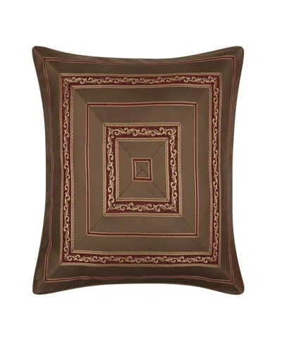 Five Queens Court Odette Woven Stripe Sham, European In Brown