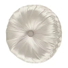 Five Queens Court Saranda Tufted Round Throw Pillow In White