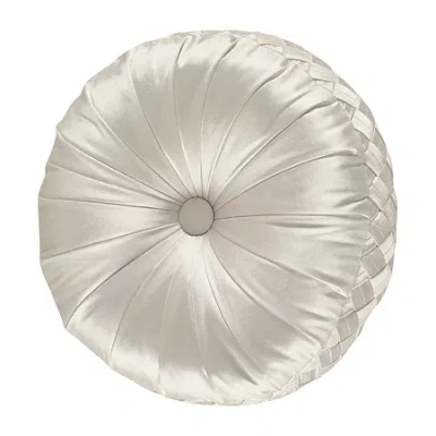 Five Queens Court Saranda Tufted Round Throw Pillow In White