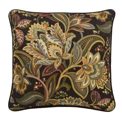 Five Queens Court Stefania 18" Square Decorative Throw Pillow In Black