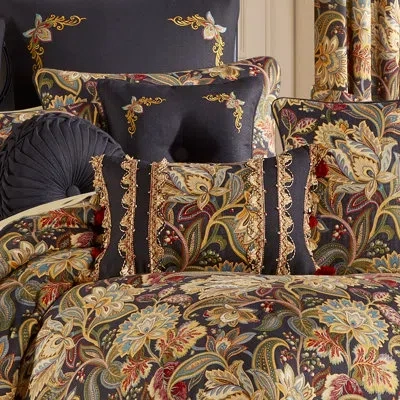 Five Queens Court Stefania Boudoir Decorative Throw Pillow In Black