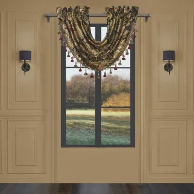 Five Queens Court Stefania Window Waterfall Valance In Black