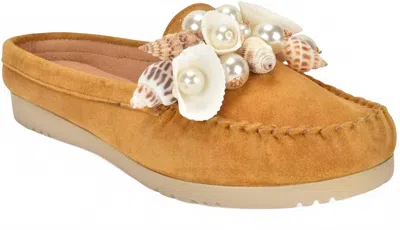 Five Tribe Women's Chic Moccasin Mules In Tan Suede In Multi