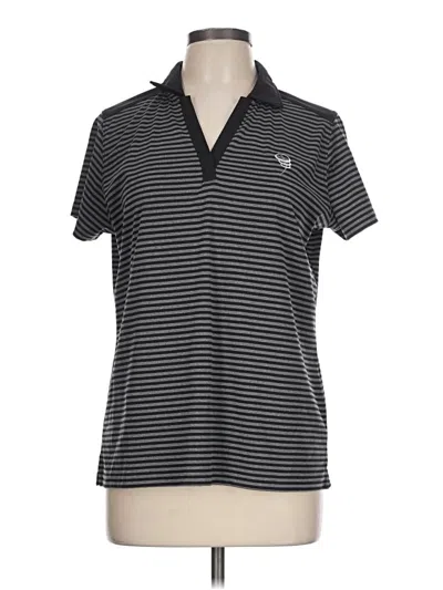 Pre-owned Fj Footjoy Short Sleeve Top Black Collared Neckline Tops