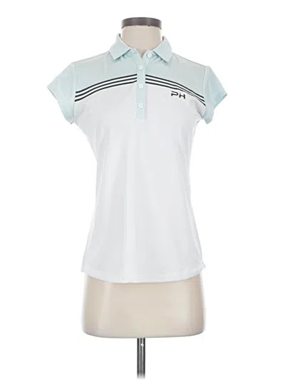 Pre-owned Fj Footjoy Short Sleeve Top White Collared Neckline Tops