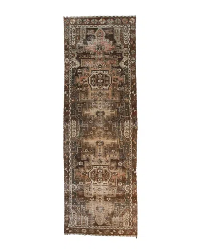 F.j. Kashanian 2.6 X 12 Vintage Wool Rug In Brown