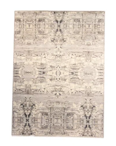 F.j. Kashanian Fj Kashanian Graphic Modern Luxury Hand-knotted Rug In Neutral