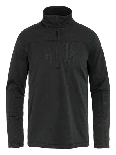 Fjall Raven Abisko Half-zip Textured Sweater In Black