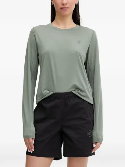 Fjall Raven Abisko Logo-motif Long-sleeve T-shirt In Green