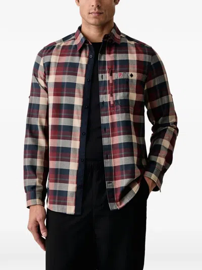Fjall Raven Fjällglim Check-print Zip-pocket Shirt In Red