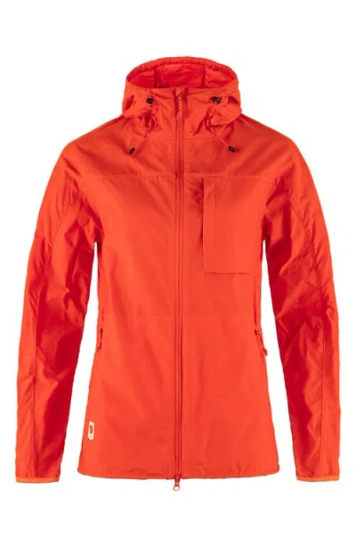 Fjall Raven Fjällräven High Coast Hooded Wind Jacket In Red