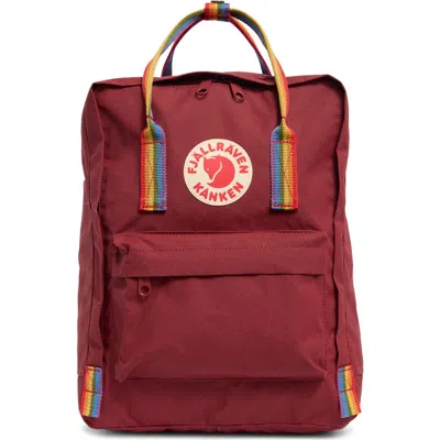 Fjall Raven Fjällräven Kånken Rainbow Water Resistant Backpack In Ox Red-rainbow Pattern