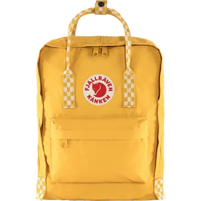 Fjall Raven Fjällräven Kånken Water Resistant Backpack In Ochre-chess Pattern
