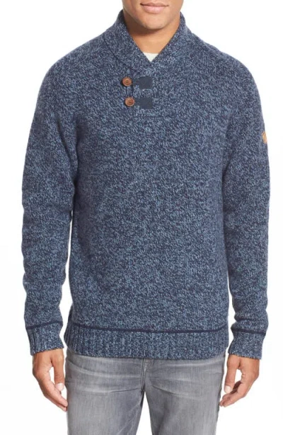 Fjall Raven Fjällräven Lada Regular Fit Shawl Collar Sweater In Blue