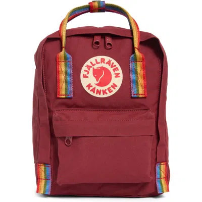 Fjall Raven Fjällräven Mini Kånken Rainbow Water Resistant 13-inch Laptop Backpack In Ox Red-rainbow Pattern