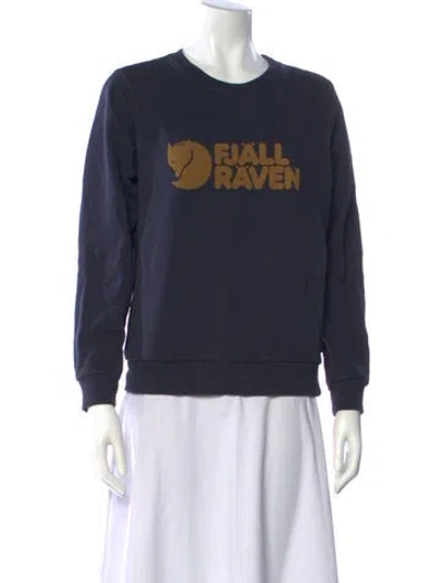Pre-owned Fjall Raven Graphic Print Crew Neck Sweatshirt In Blue