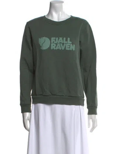 Pre-owned Fjall Raven Graphic Print Crew Neck Sweatshirt In Green