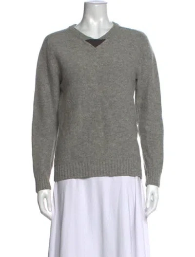 Pre-owned Fjall Raven Lambswool V-neck Sweater In Grey/neutrals