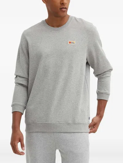 Fjall Raven Logo-patch Crew-neck Sweatshirt In Gray