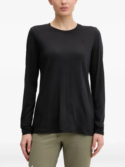 Fjall Raven Logo-embroidered Long-sleeve T-shirt In Blue