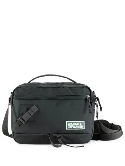 Fjall Raven Logo-patch Zip-fastening Messenger Bag In Black