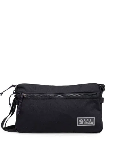 Fjall Raven Logo-patch Zip-fastening Messenger Bag In Black