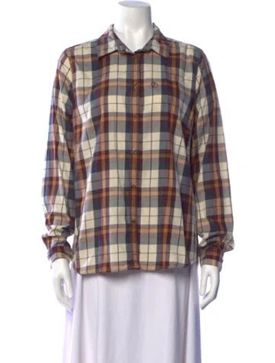 Pre-owned Fjall Raven Plaid Print Long Sleeve Button-up Top In Multicolor