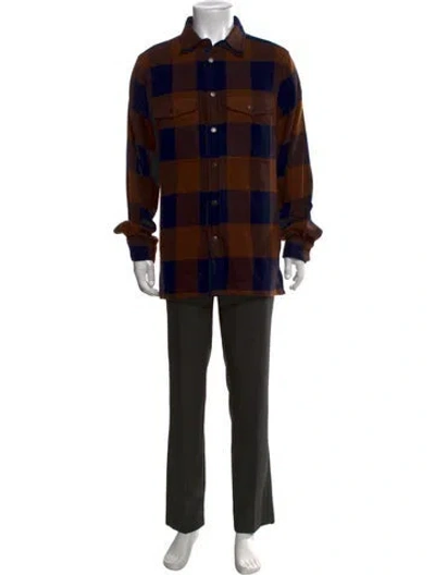 Pre-owned Fjall Raven Plaid Print Long Sleeve Shirt In Brown