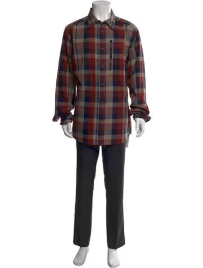 Pre-owned Fjall Raven Plaid Print Long Sleeve Shirt In Neutral