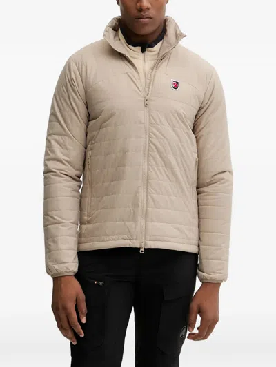 Fjall Raven Quilted Logo-patch Jacket In Neutral