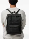 Fjall Raven Re-kånken Embossed-logo Backpack In Black
