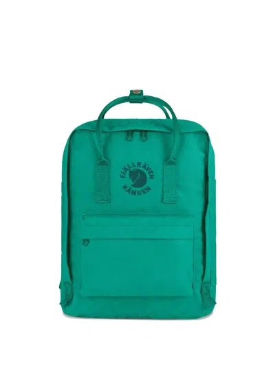 Fjall Raven Re-kånken Logo-detail Zipped Backpack In Green