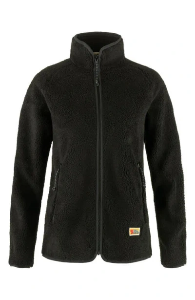 Fjall Raven Vardag Pile Fleece Zip Jacket In Black