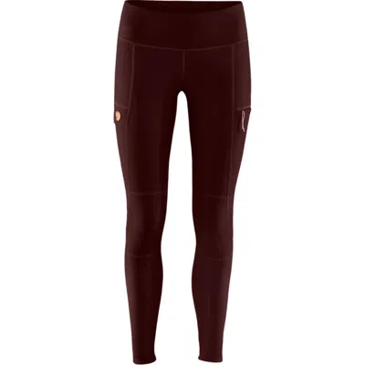 Fjall Raven Women's Abisko Trail Tights In Dark Garnet In Red
