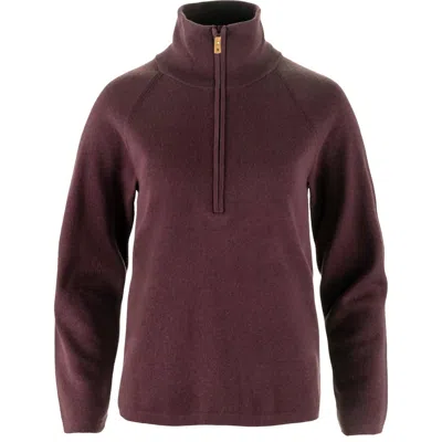Fjall Raven Women's Ovik Lite Half Zip Sweater In Port In Brown