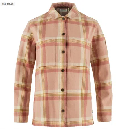 Fjall Raven Women's Singi Flannel Overshirt In Dusty Rose In Multi