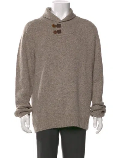 Pre-owned Fjall Raven Wool Collar Polo Sweater In Neutral