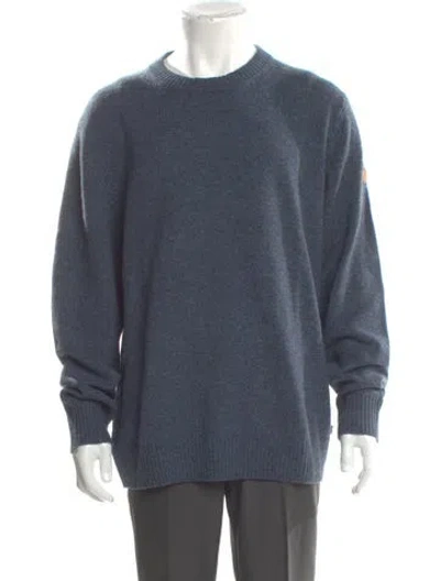 Pre-owned Fjall Raven Wool Crew Neck Pullover In Blue