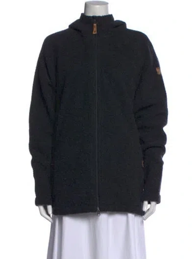 Pre-owned Fjall Raven Wool Crew Neck Sweater In Black
